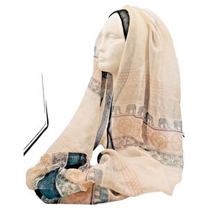 Infinity Scarf Gray Tan Black Do Everything in Love Womens One-Size 68" L X 31"